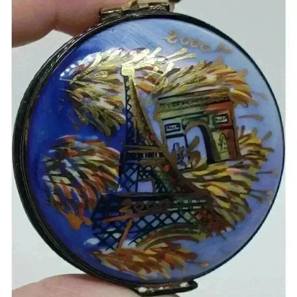 La Gloriette Limoges Millennium Eiffel Tower Arc de Triomphe Trinket Box Ltd Ed - Picture 2 of 13